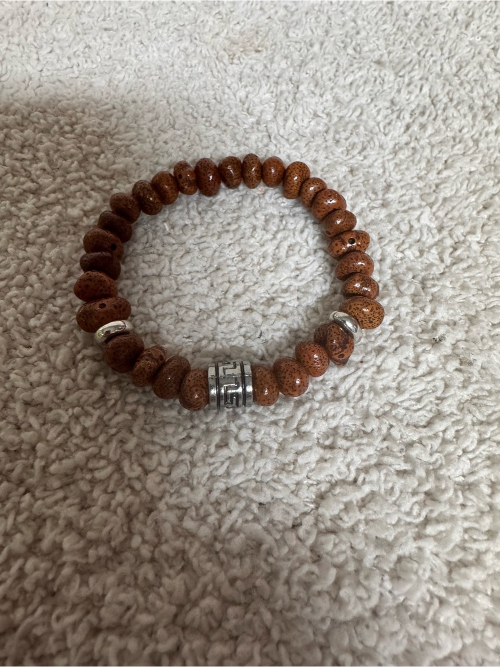 Paparazzi Brown Beaded Bracelet with Silver Accents